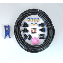Air tubing kit with push-fit fittings