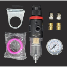 Regulator with water trap, gauge and fittings